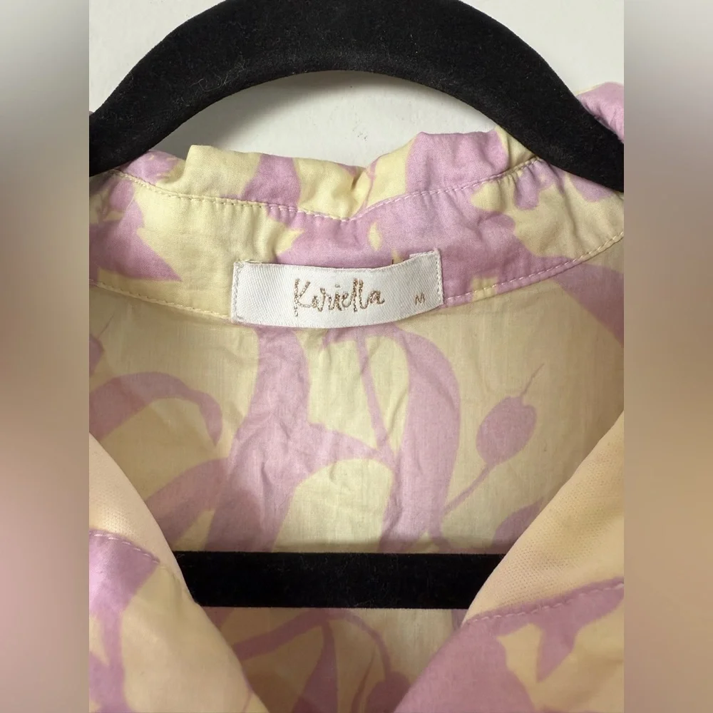 Kariella Cute Floral Preppy Spring Collared Button Up 100% Cotton Dress - Picture 5 of 12